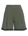 Alessia Santi Woman Shorts & Bermuda Shorts Military Green Size 4 Cotton, Elastane In Green