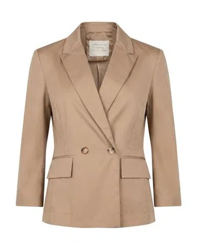 Alessia Santi Woman Suit Camel Size 6 Cotton, Polyamide, Elastane In Beige