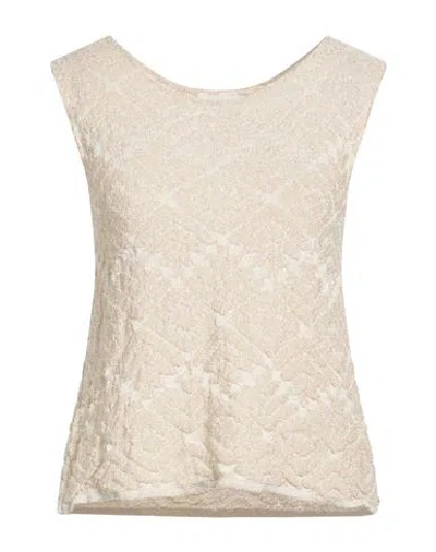 Alessia Santi Woman Sweater Beige Size 1 Viscose, Cotton, Metallic Fiber In Neutral
