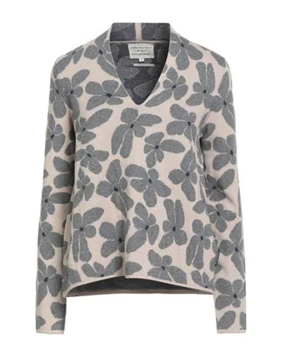 Alessia Santi Woman Sweater Beige Size 2 Cotton, Wool In Sand