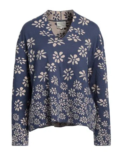 Alessia Santi Woman Sweater Blue Size 4 Cotton, Wool
