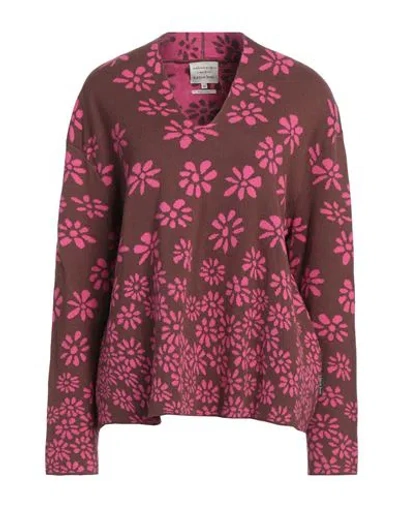 Alessia Santi Woman Sweater Brown Size 0 Cotton, Wool