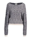 ALESSIA SANTI ALESSIA SANTI WOMAN SWEATER NAVY SIZE 3 POLYAMIDE, VISCOSE, WOOL, CASHMERE