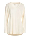 Alessia Santi Woman T-shirt Ivory Size 8 Linen In White
