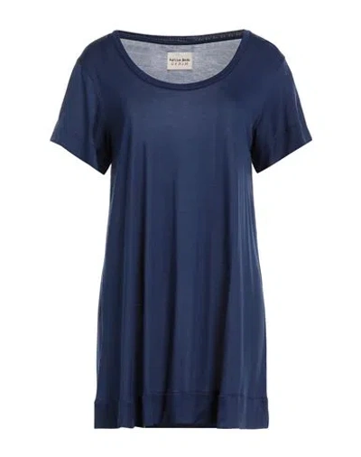 Alessia Santi Woman T-shirt Navy Size 1 Lyocell In Blue