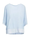 Alessia Santi Woman T-shirt Sky Blue Size 1 Cotton, Viscose