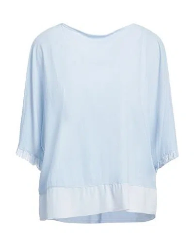 Alessia Santi Woman T-shirt Sky Blue Size 1 Cotton, Viscose