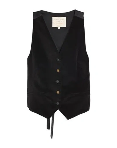 Alessia Santi Woman Tailored Vest Black Size 4 Cotton, Elastane