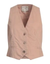 Alessia Santi Woman Tailored Vest Blush Size 8 Linen, Cotton, Elastane In Pink