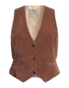 Alessia Santi Woman Tailored Vest Brown Size 8 Polyester, Polyamide, Elastane In Brown