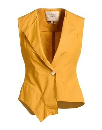 Alessia Santi Woman Tailored Vest Marigold Size 2 Cotton In Multi