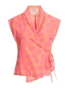 Alessia Santi Woman Top Apricot Size 8 Cotton, Silk In Orange