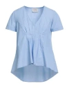 Alessia Santi Woman Top Azure Size 6 Cotton In Blue