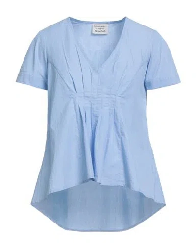 Alessia Santi Woman Top Azure Size 6 Cotton In Blue