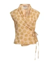Alessia Santi Woman Top Beige Size 12 Cotton, Silk In Beige