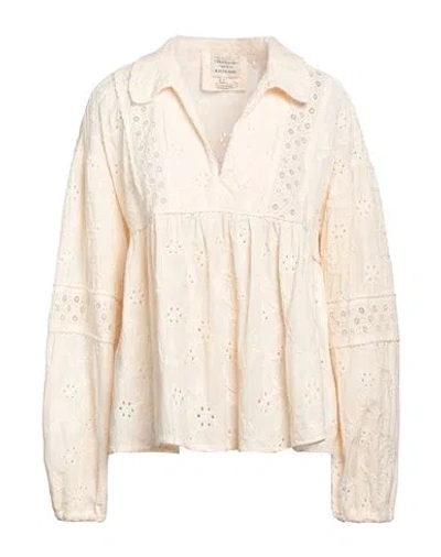 Alessia Santi Woman Top Beige Size 6 Cotton In Multi