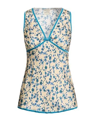 Alessia Santi Woman Top Beige Size 6 Viscose In Multi