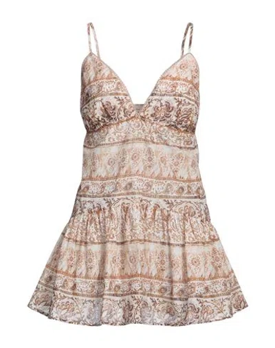 Alessia Santi Woman Top Beige Size 8 Cotton