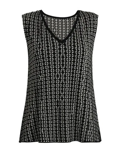 Alessia Santi Woman Top Black Size 3 Cotton, Viscose