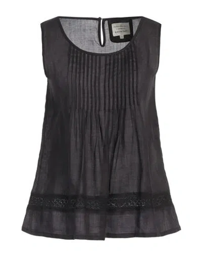 Alessia Santi Woman Top Black Size 4 Ramie