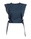 Alessia Santi Woman Top Blue Size 4 Cotton In Blue