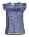 Alessia Santi Woman Top Blue Size 4 Polyester, Cotton In Blue
