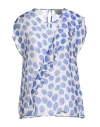Alessia Santi Woman Top Blue Size 6 Viscose, Silk