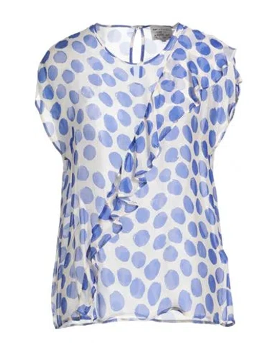 Alessia Santi Woman Top Blue Size 6 Viscose, Silk
