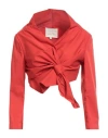 Alessia Santi Woman Top Brick Size 6 Cotton, Polyamide, Elastane In Red