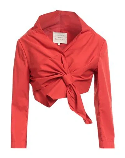 Alessia Santi Woman Top Brick Size 6 Cotton, Polyamide, Elastane In Red