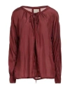 Alessia Santi Woman Blouse Brick Red Size 10 Silk In Red
