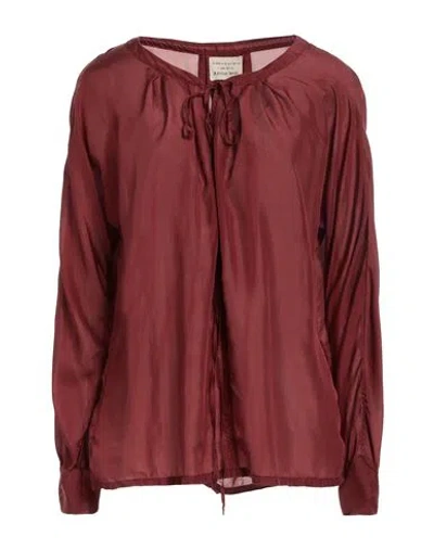 Alessia Santi Woman Blouse Brick Red Size 10 Silk