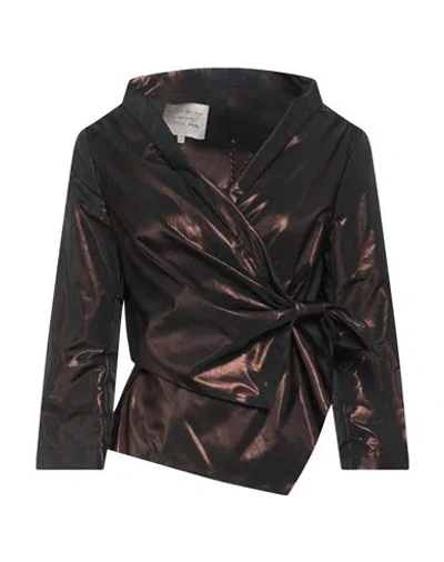 Alessia Santi Woman Top Bronze Size 6 Polyester, Metallic Fiber In Brown