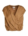 Alessia Santi Woman Top Camel Size 4 Viscose In Gold