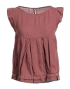 Alessia Santi Woman Blouse Cocoa Size 10 Linen In Brown