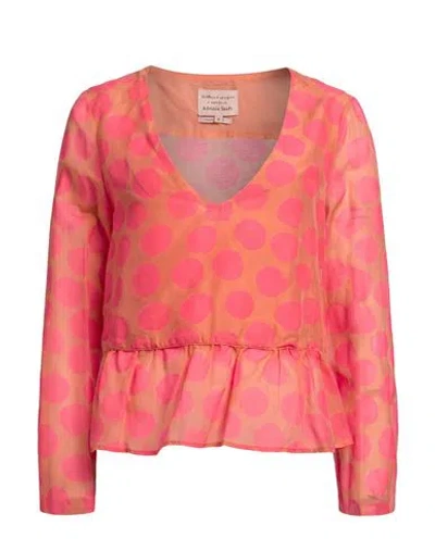 Alessia Santi Woman Top Coral Size 6 Cotton, Silk In Red