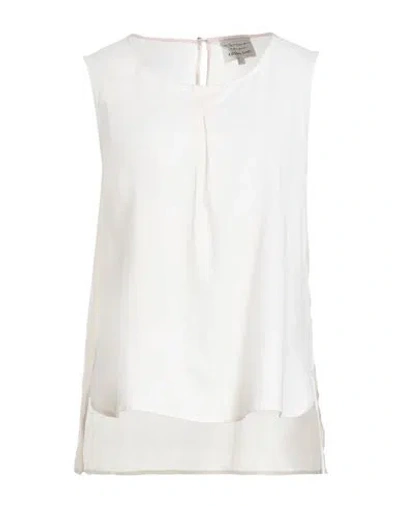 Alessia Santi Woman Top Cream Size 10 Cotton, Linen, Lyocell, Polyester In White
