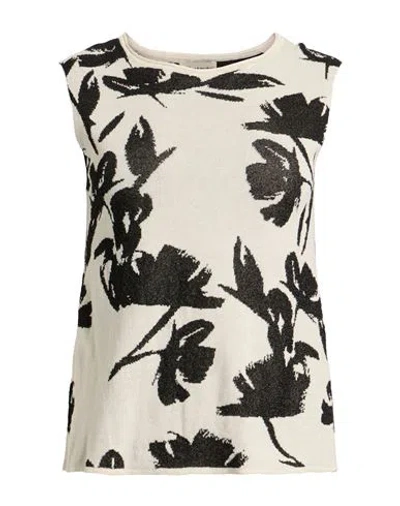 Alessia Santi Woman Top Cream Size 2 Cotton, Viscose, Polyester In Multi