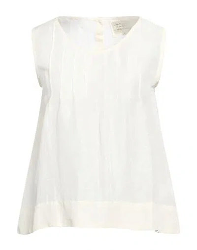 Alessia Santi Woman Top Cream Size 2 Linen, Viscose, Modal In White