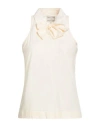 Alessia Santi Woman Top Cream Size 3 Cotton, Modal In White
