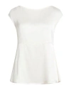 Alessia Santi Woman Top Cream Size 8 Viscose, Elastane In White