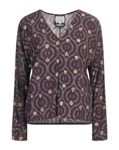 Alessia Santi Woman Top Dark Brown Size 12 Viscose