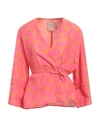 Alessia Santi Woman Top Fuchsia Size 8 Cotton, Silk In Pink