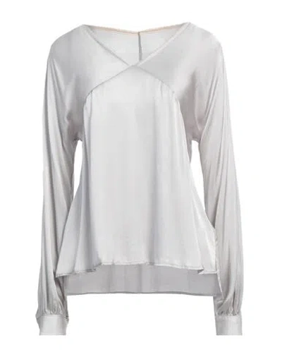 Alessia Santi Woman Top Grey Size 10 Viscose In Gray