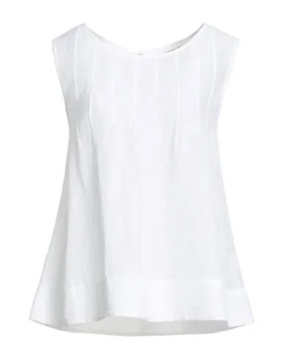 Alessia Santi Woman Top Ivory Size 6 Linen, Viscose, Modal In White