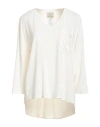 Alessia Santi Woman Top Ivory Size 8 Viscose, Cupro In White
