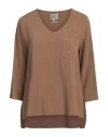 Alessia Santi Woman Top Khaki Size 4 Viscose, Cupro In Beige