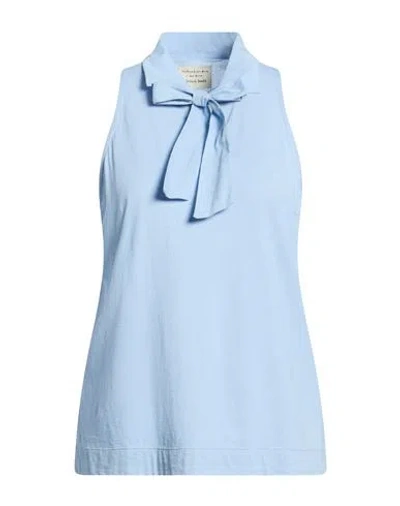 Alessia Santi Woman Top Light Blue Size 4 Cotton, Modal