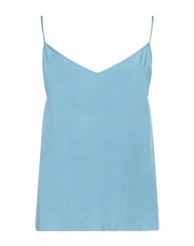 Alessia Santi Woman Top Light Blue Size 6 Viscose, Cupro