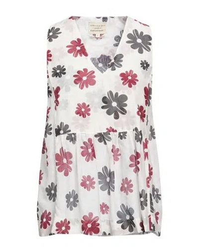Alessia Santi Woman Top Light Grey Size 6 Cotton, Silk In Multi